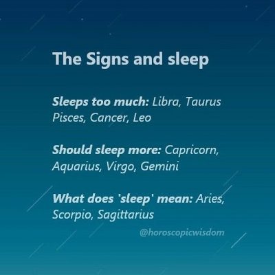 The Signs and sleep