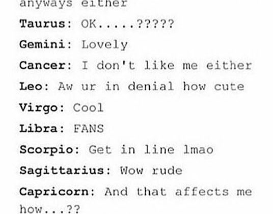 How the zodiac signs react to “I don’t like you.” #zodiacsigns explore Pinterest”> #zodiacsigns…