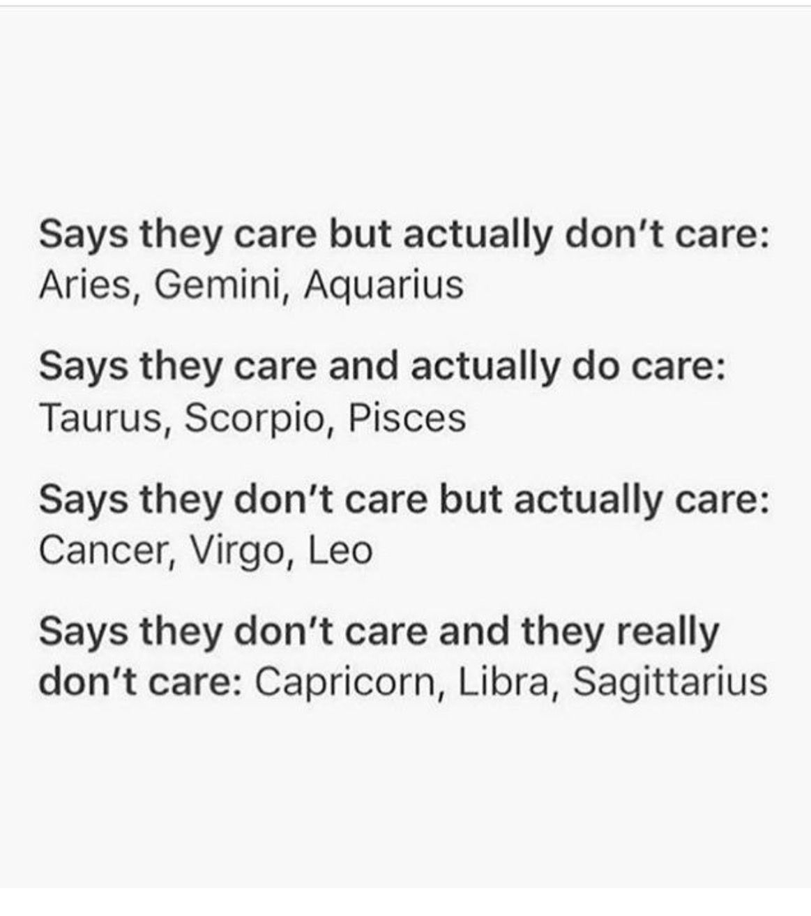 If I tell you I don’t care then I really don’t care. I don’t…