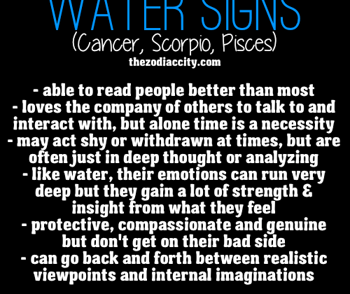 REPOST – Zodiac Signs: Water Signs – Cancer, Scorpio, Pisces