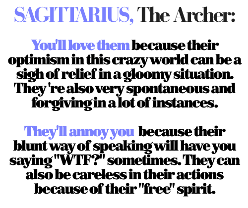 zodiaccity: “Sagittarius: The Archer — Why You’ll Love Them & Why They’ll Annoy You…