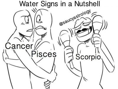 @saucyastrology on Instagram: “And finally, we have the water signs in a nutshell :)…
