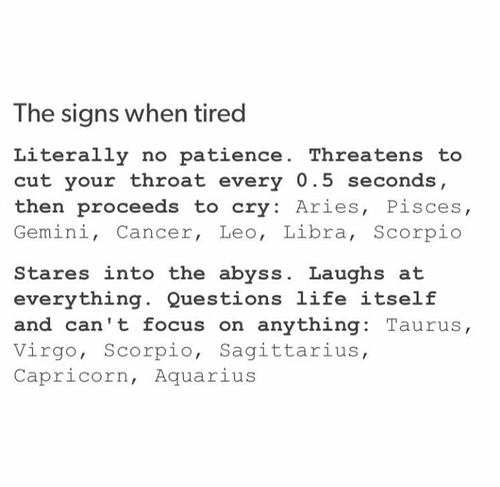 Stares into the abyss, laughs at everything. Questions life itself and can focus on…