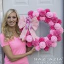 DIY Tutorial for Pink Pom Pom Yarn Wreath for Breast Cancer Awareness by Donna…