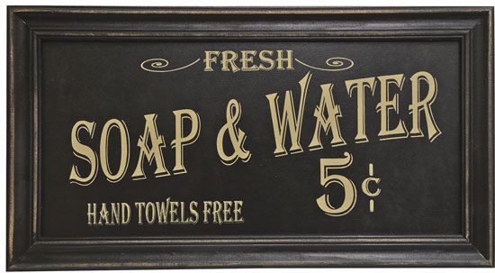 Vintage Soap and Water Sign
