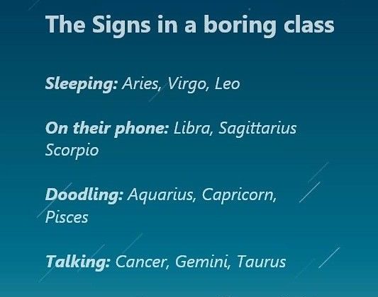 The Signs in a boring class