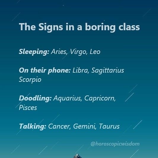 The Signs in a boring class - Zodiac Memes