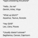12 Zodiac Signs Answering the Phone. Cancer Zodiac Sign