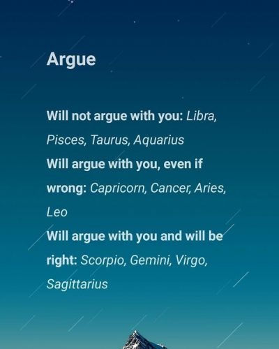 Its Funny how some Horoscope Signs will argue and some wont. This is So…