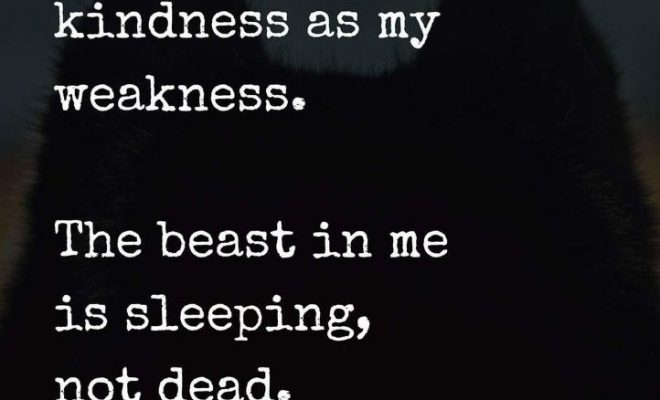 “Don’t consider my kindness as my weakness. The beast in me is sleeping, not…