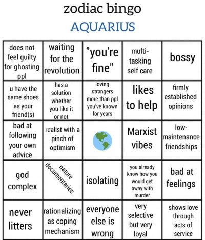 Aquarius bingo