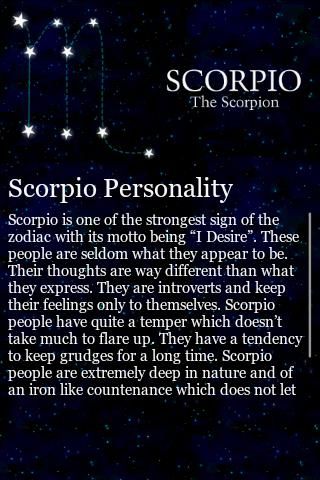I’m proud to be a Scorpio but I must learn to be the positive…