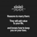Aquarius Marriage: been there, done that. Never again. Let’s change it into ‘Reasons to…