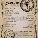 Scorpio Zodiac Sign Book of Shadow Printable PDF page, Wicca, Astrology, Horoscope, Correspondence