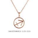Sagittarius Zodiac Sign Necklace. Available in Rose Gold Plated, 18k Gold Plated, Stainless Steel,…