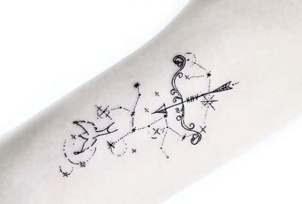 stunning astrology tattoos for Sagittarius sign –