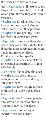 This is spot on for my Sagittarius self