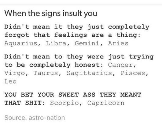 Capricorn and proud!!! I always mean my insults