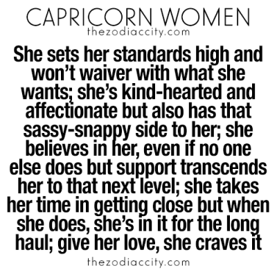 What you need to know about Capricorn women. For more zodiac fun facts, click here