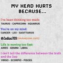 my head hurts, zodiac signs, aries, taurus, gemini, cancer, leo, virgo, libra, scorpio, sagittarius,…