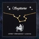 Gold Sagittarius Constellation Necklace With Foiled Gift Card, Zodiac Star Sign Necklace – Gold…