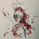 how-to-draw-a-face-step-by-step-sagittarius-drawing-long-red-wavy-hair-horn-arrows