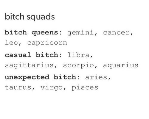 12 Zodiac Signs Bitch Squads: Queens~Cancer Zodiac Sign