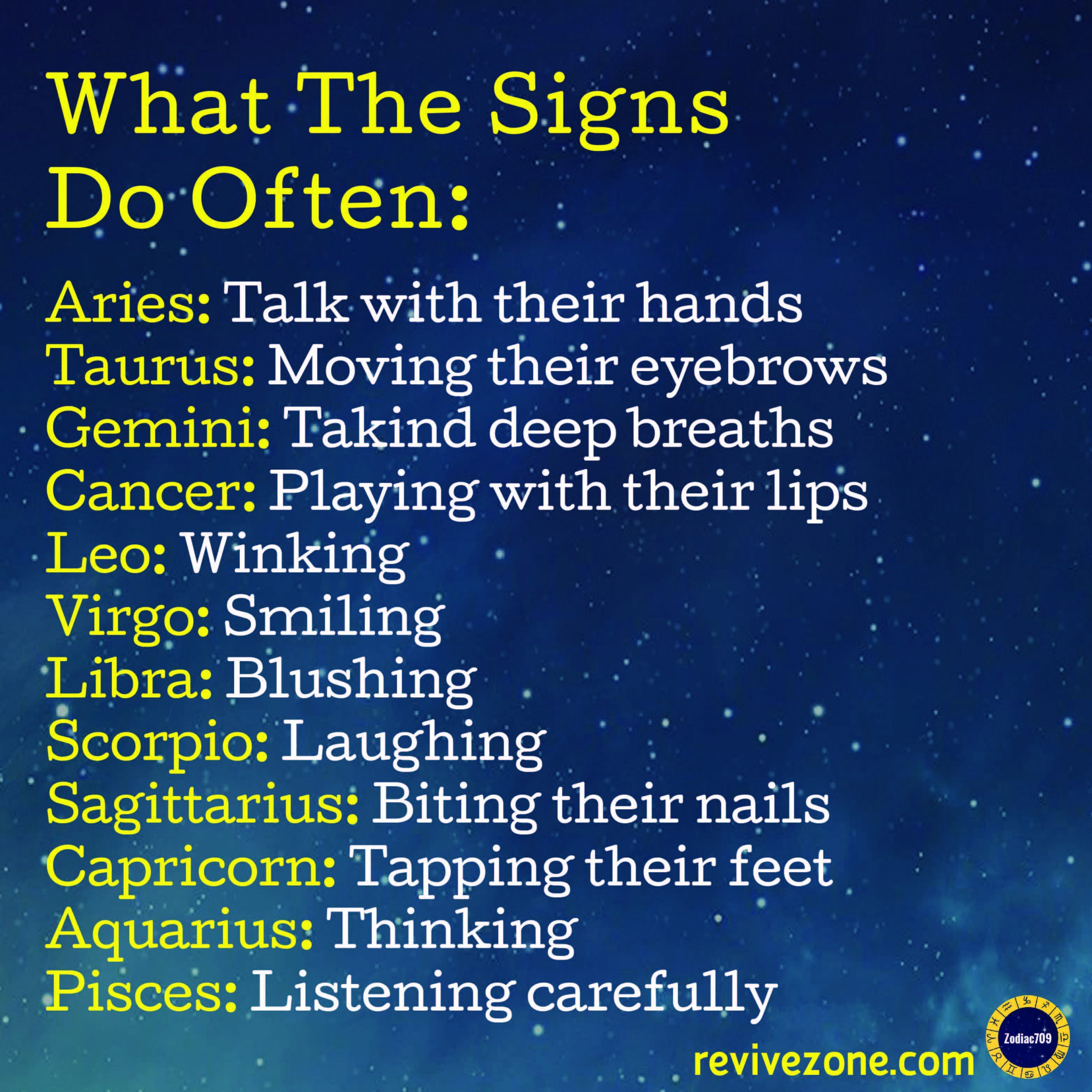 Zodiac Signs Aries Taurus Gemini Cancer Leo Virgo Libra Scorpio 