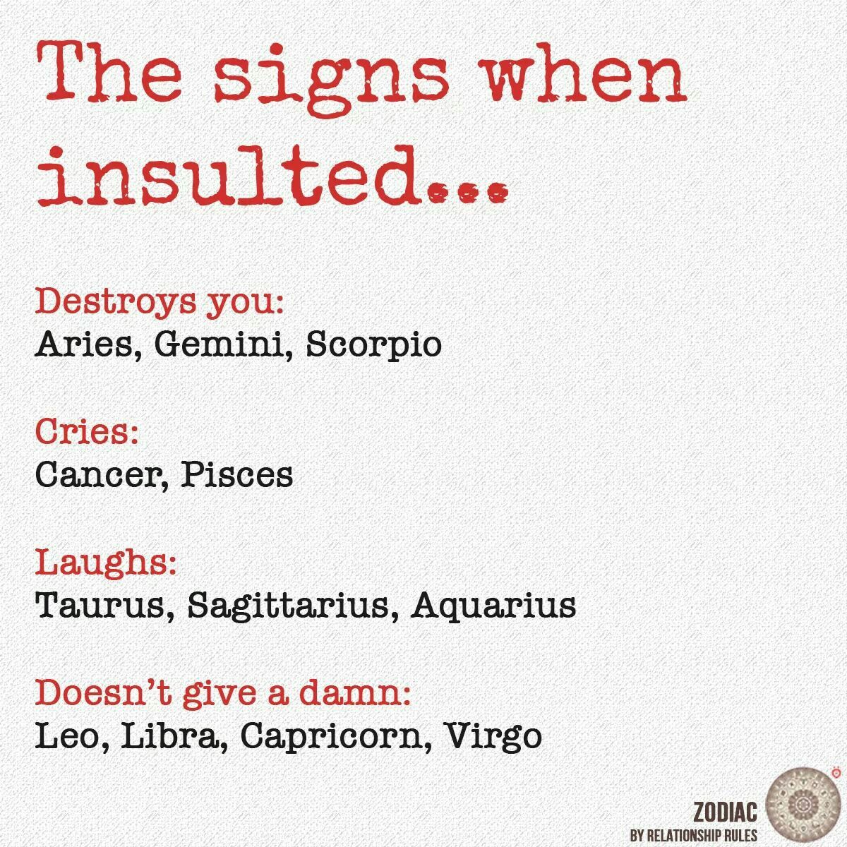 I don't give a double damn and some crying. Lol - Zodiac Memes