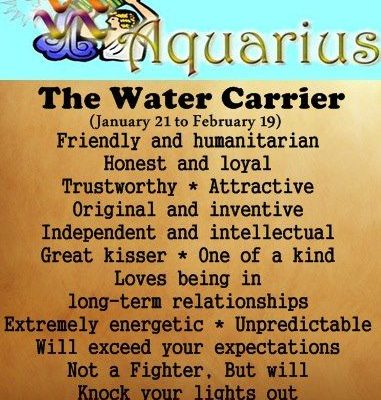 zodiac signs – aquarius – the water carrier