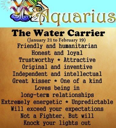 zodiac signs – aquarius – the water carrier