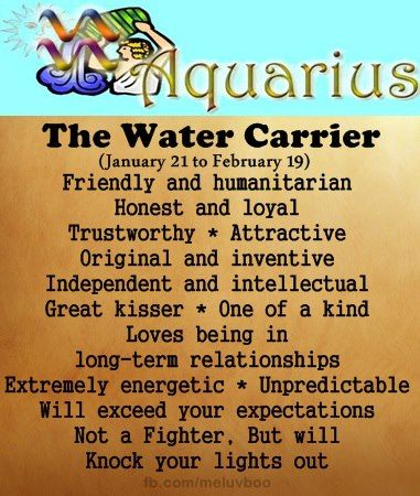 zodiac signs – aquarius – the water carrier