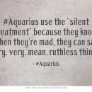 #Aquarius use the silent treatment because they know when they’re mad, they can say…