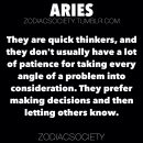 ARIES ZODIAC FACTS They prefer making quick decisions instead of looking at every angle…