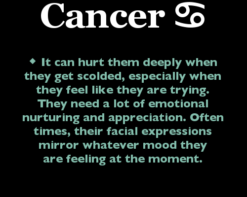Cancer Zodiac Facts: consistent with observations from meetings with advisor