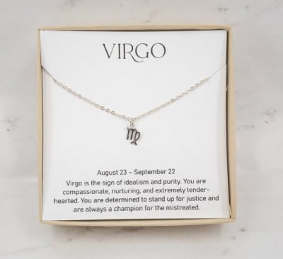 Virgo Zodiac Silver Necklace, Virgo Birthday Necklace, Zen Birthday Gift, Zodiac Necklace, Astrology