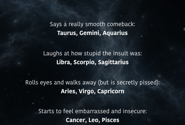 How the signs react to insults. Have we guessed it right? #dailyhoroscope #todayhoroscope #horoscope…