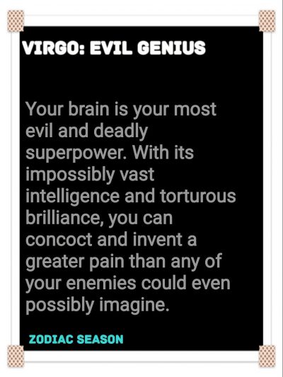 #Virgo evil genius #zodiac #zodiacseason