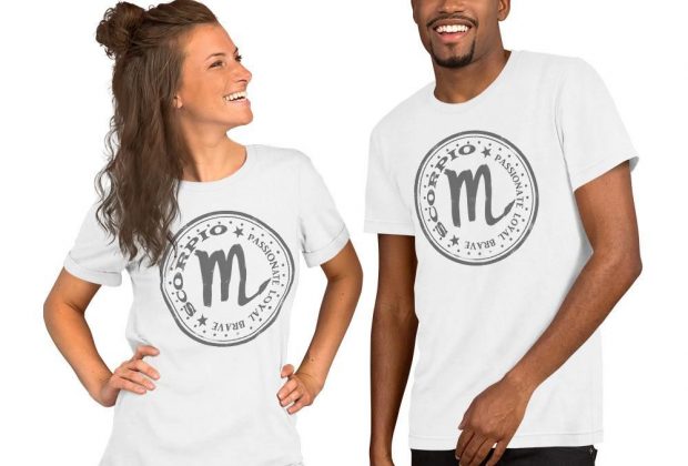 Distressed Scorpio Zodiac Horoscope Astrology Symbol  Men Women Short Sleeve T-shirt Tee – Red / 3XL