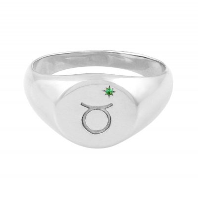 Zodiac Signet Ring Silver – Gemini / 8