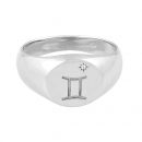 Zodiac Signet Ring Silver – Gemini / 6