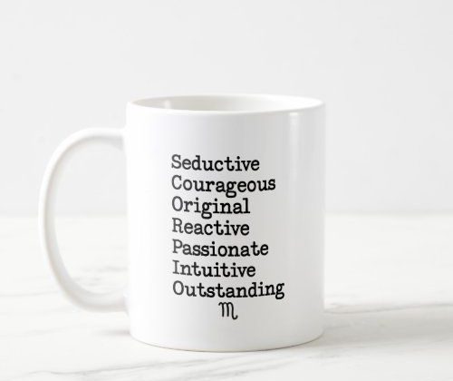 Scorpio Zodiac Sign Coffee Mug Horoscope gift