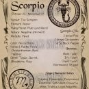 Scorpio Zodiac Sign Book of Shadow Printable PDF page, Wicca, Astrology, Horoscope, Correspondence,