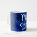 Scorpio Zodiac Constellation Blue Galaxy Monogram Coffee Mug