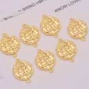 18k Gold Plated Horoscope Charms Connectors Links,Virgo Zodiac Horoscope Sign Constellation Coin Med