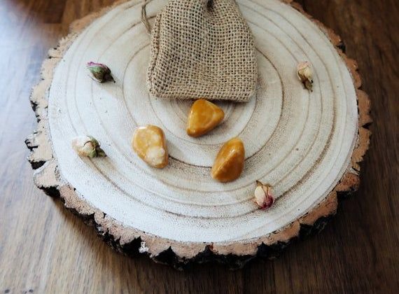 Yellow Jasper Crystal, Tumbled Stones, Protection Stone