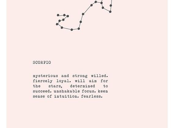 Scorpione costellazione tipografia Print Art di Riverwaystudios