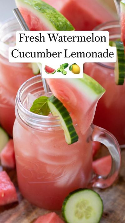 Watermelon Cucumber Basil Lemonade