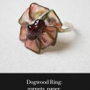 Dogwood Ring: garnets, paper, resin…