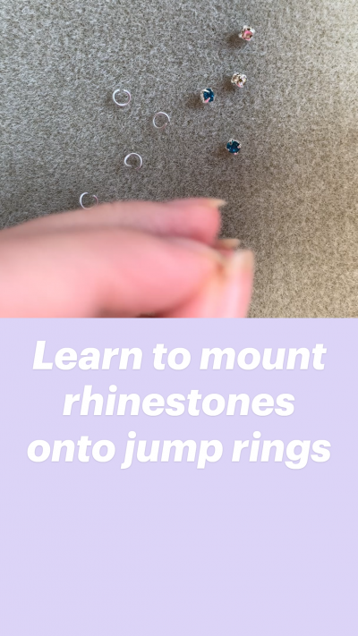 Learn to mount rhinestones onto jump rings